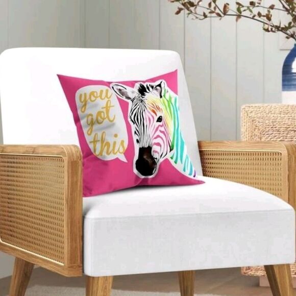 Colorful Zebra Pillow Cover - Picture 3 of 4